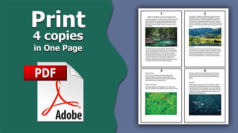 how to print 4 copies on one page without distorting the text quality